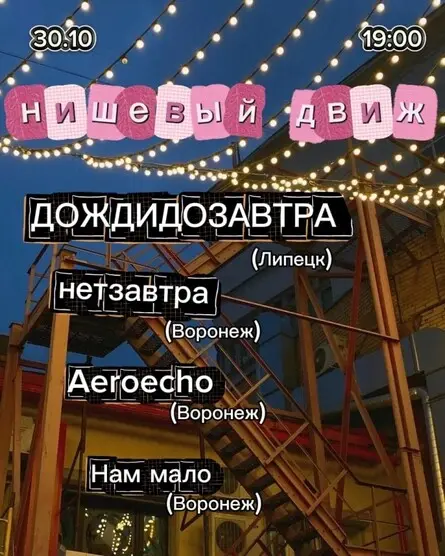 Нишевый движ | 30.10 | Воронеж | Рокбар Vavilone, 30 октября